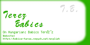 terez babics business card